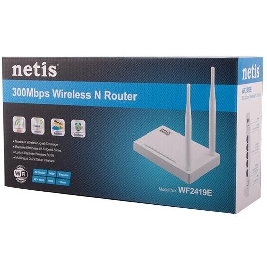 NETIS WF2419E 300MBPS WIRELESS N ROUTER 2 ANTENNA, Router, Netis Router